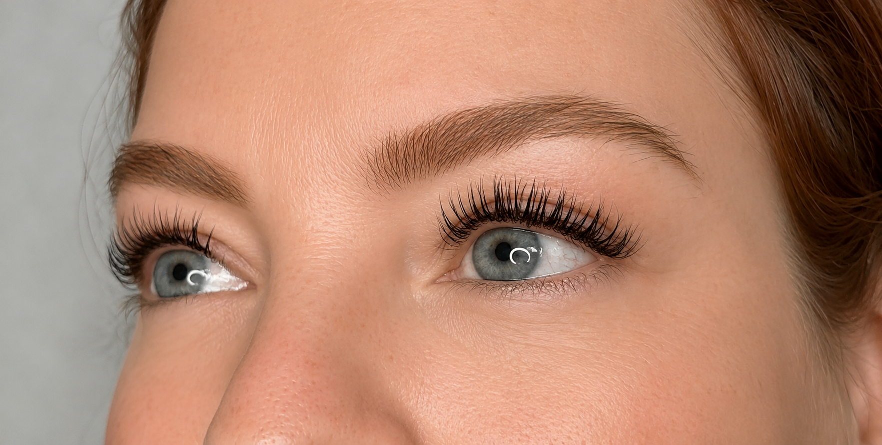 After professional lash and brow treatment